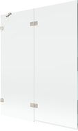 Mexen Lunar paravan cadă, 2-canaturi stânga 140 x 150 cm, transparent, nichel periat - 897-140-100-97-00-L
