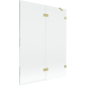 Paravan Mexen Lunar pentru cadă, cu 2 aripi, dreapta, 130 x 150 cm, transparent, auriu periat - 897-130-100-55-00-P