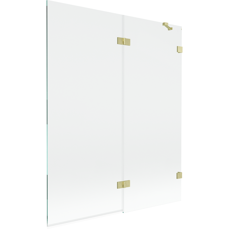 Mexen Lunar paravan de cadă cu 2 canaturi dreapta 140 x 150 cm, transparent, auriu periat - 897-140-100-55-00-P