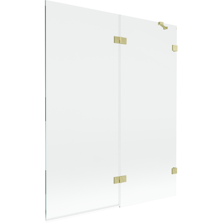 Mexen Lunar paravan de cadă cu 2 canaturi dreapta 140 x 150 cm, transparent, auriu periat - 897-140-100-55-00-P