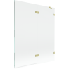 Mexen Lunar paravan de cadă cu 2 canaturi dreapta 140 x 150 cm, transparent, auriu periat - 897-140-100-55-00-P