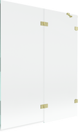 Mexen Lunar kétszárnyú kádparaván, jobb oldali, 140 x 150 cm, átlátszó, arany kefélt - 897-140-100-55-00-P