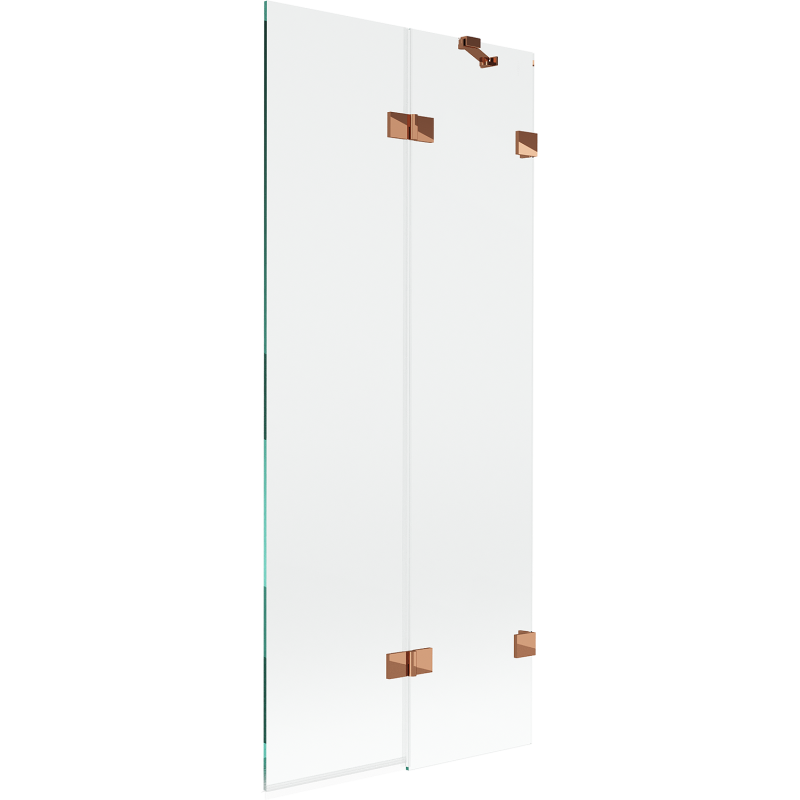 Mexen Lunar 2-szárnyú jobb oldali kádparaván 80 x 150 cm, átlátszó, rózsa arany - 897-080-100-60-00-P