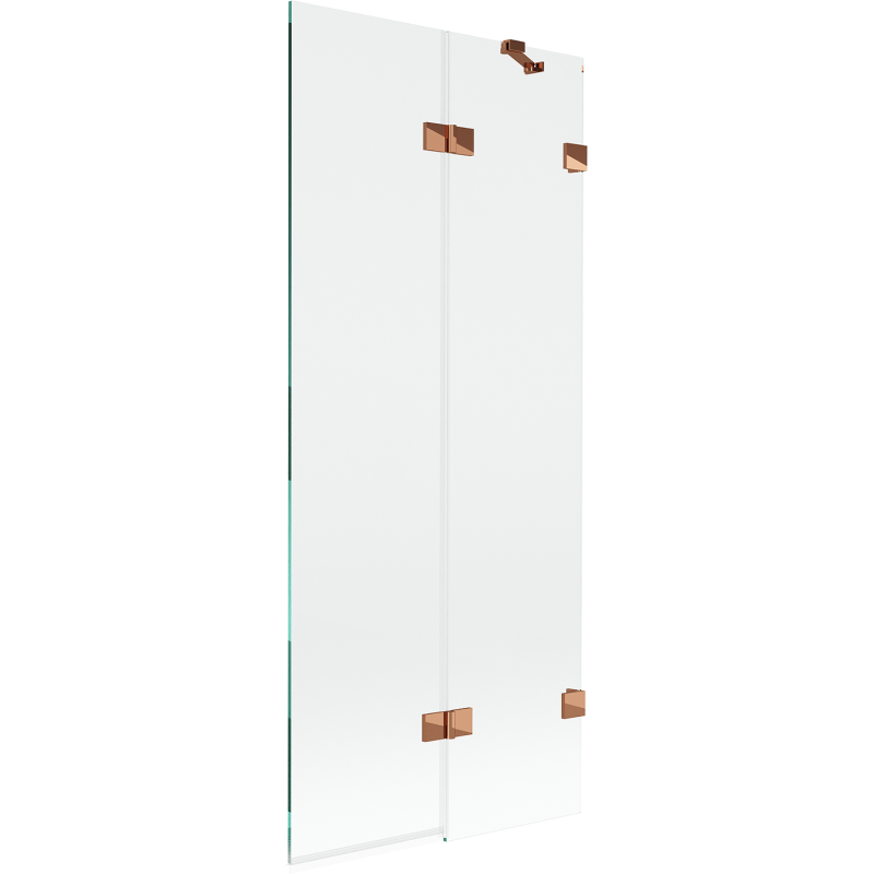Paravan cadă Mexen Lunar cu 2 uși dreapta 80 x 150 cm, transparent, aur roz - 897-080-100-60-00-P