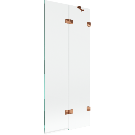 Mexen Lunar 2-szárnyú jobb oldali kádparaván 80 x 150 cm, átlátszó, rózsa arany - 897-080-100-60-00-P