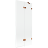 Paravan cadă Mexen Lunar cu 2 uși dreapta 80 x 150 cm, transparent, aur roz - 897-080-100-60-00-P