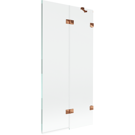 Mexen Lunar 2 szárnyas, jobb oldali kád paraván 90 x 150 cm, átlátszó, rózsaarany - 897-090-100-60-00-P
