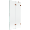 Mexen Lunar paravan de cadă cu două aripi dreapta 90 x 150 cm, transparent, aur roz - 897-090-100-60-00-P