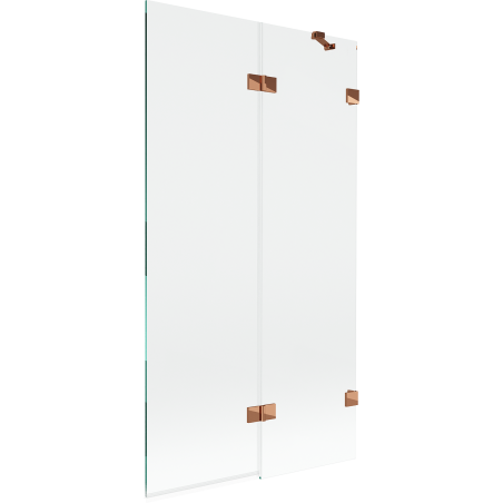 Mexen Lunar paravan pentru cadă, cu 2 foi, dreapta 100 x 150 cm, transparent, aur roz - 897-100-100-60-00-P