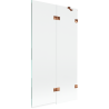 Mexen Lunar paravan de cadă cu 2 uși, dreapta, 100 x 150 cm, transparent, aur roz - 897-100-100-60-00-P