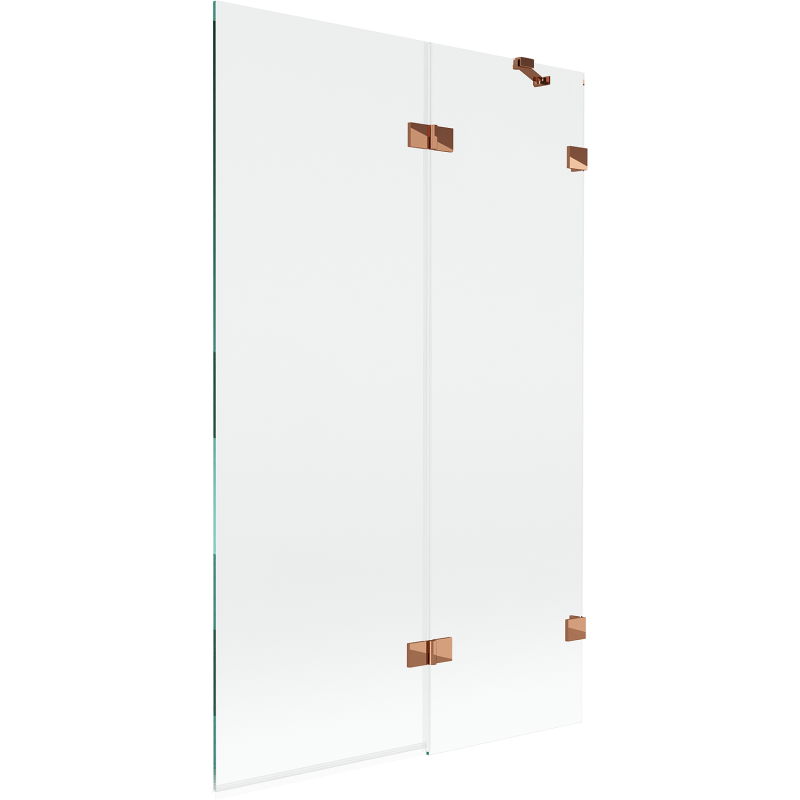 Mexen Lunar paravan de cadă cu 2 uși dreapta 110 x 150 cm, transparent, aur roz - 897-110-100-60-00-P