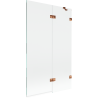 Mexen Lunar paravan de cadă cu 2 uși dreapta 110 x 150 cm, transparent, aur roz - 897-110-100-60-00-P