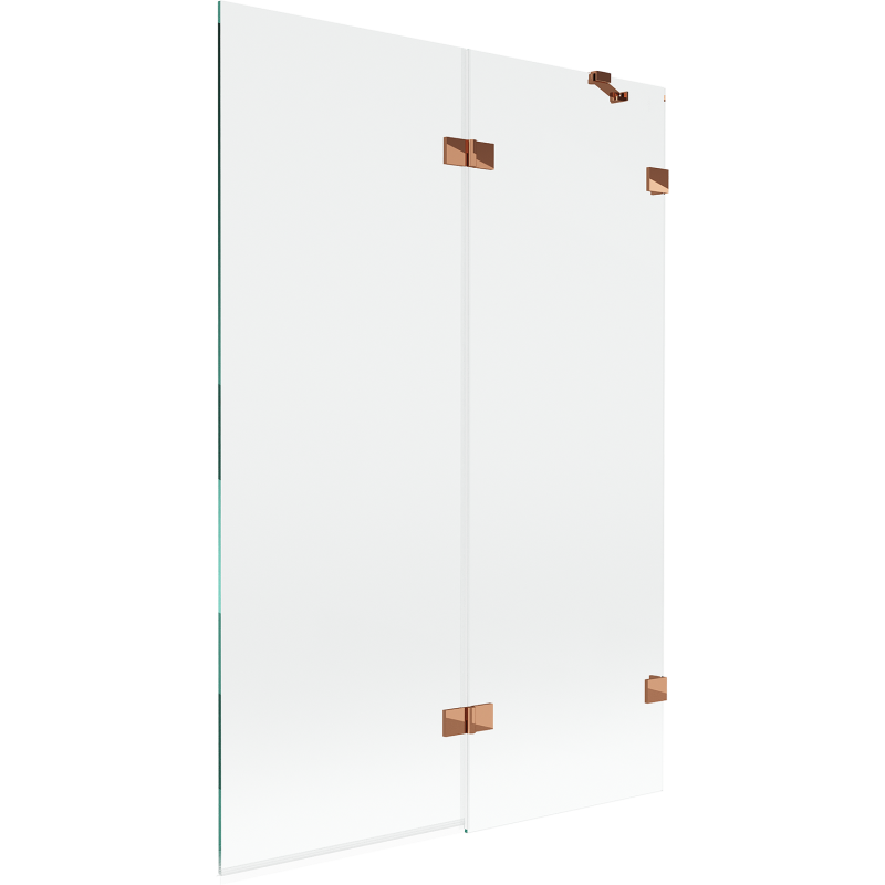 Mexen Lunar paravan cadă cu 2 uși dreapta 120 x 150 cm, transparent, aur roz - 897-120-100-60-00-P