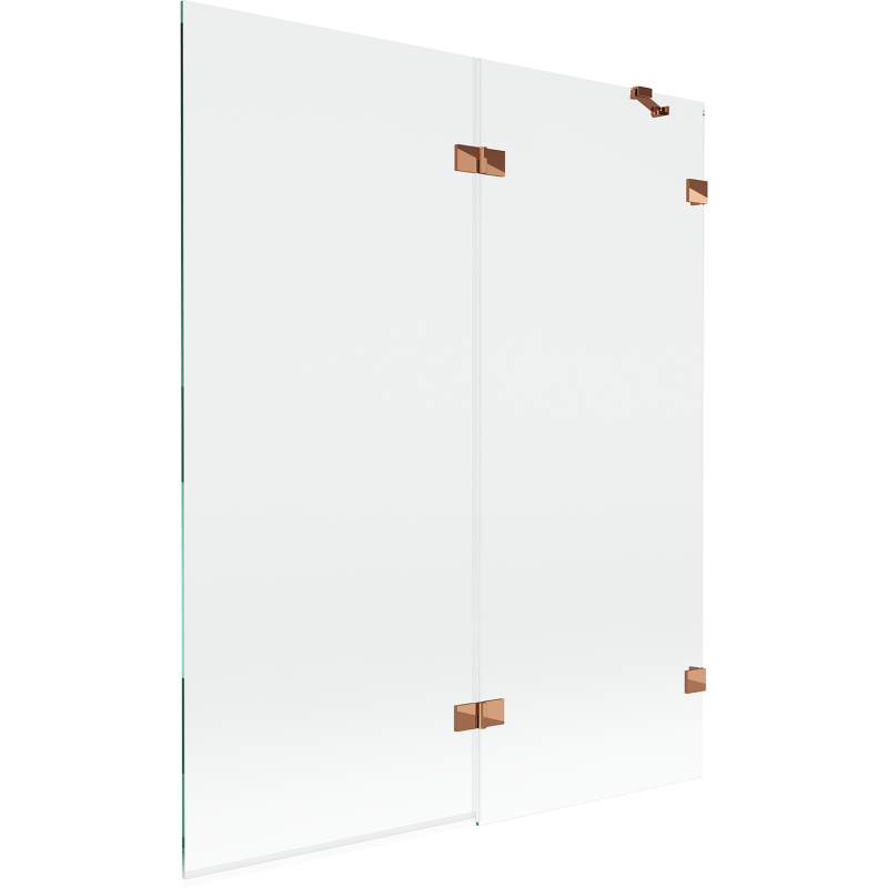Mexen Lunar kádparaván 2 szárnyú jobb 140 x 150 cm, átlátszó, rózsaarany - 897-140-100-60-00-P