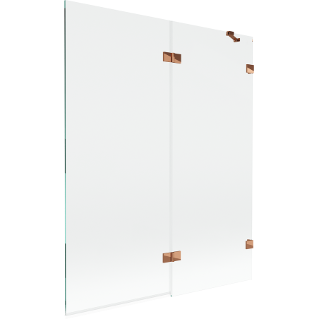 Mexen Lunar kádparaván 2 szárnyú jobb 140 x 150 cm, átlátszó, rózsaarany - 897-140-100-60-00-P