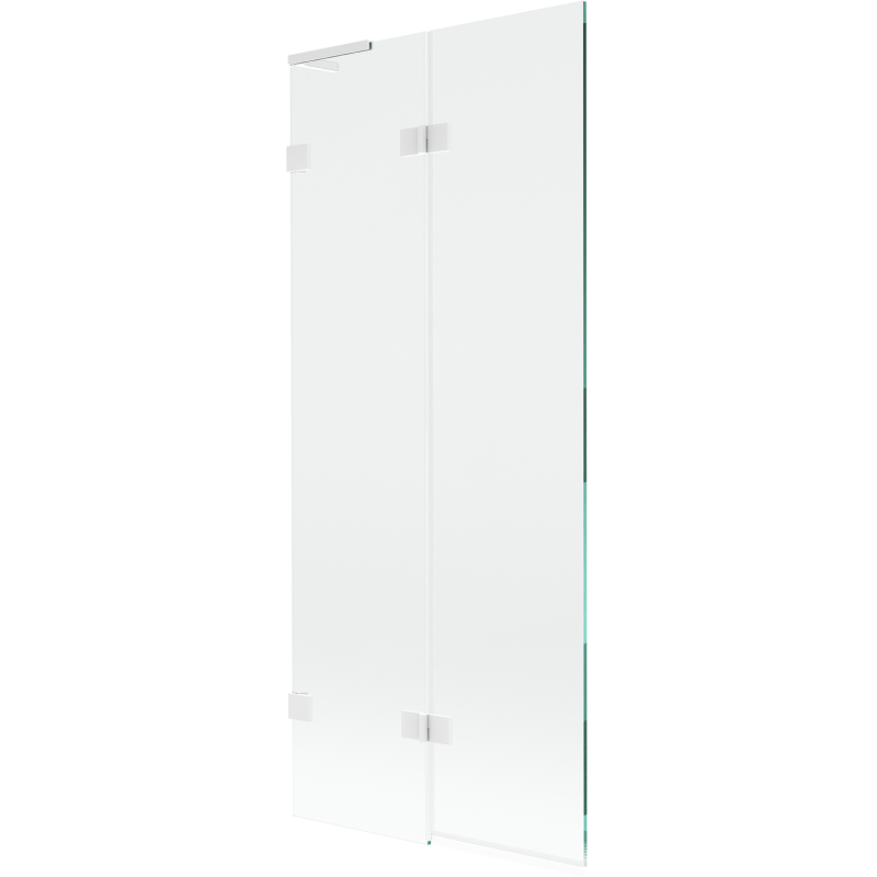 Mexen Lunar L kádparaván 2-szárnyú bal 80 x 150 cm, átlátszó, fehér - 897L-080-100-20-00-L
