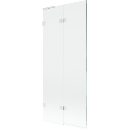Mexen Lunar L kádparaván 2-szárnyú bal 80 x 150 cm, átlátszó, fehér - 897L-080-100-20-00-L