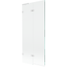 Mexen Lunar L paravan de baie cu 2 uși pe stânga 80 x 150 cm, transparent, alb - 897L-080-100-20-00-L