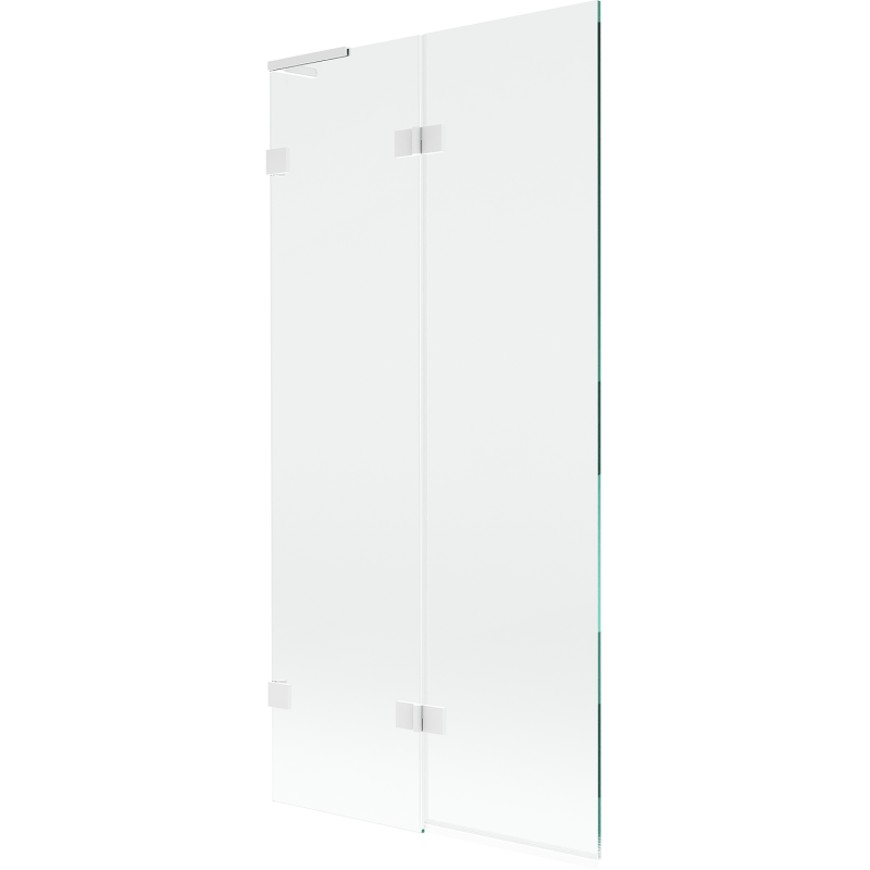 Mexen Lunar L kádparaván 2-szárnyú bal 90 x 150 cm, átlátszó, fehér - 897L-090-100-20-00-L