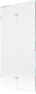 Mexen Lunar L paravan de cadă cu 2 panouri, stânga 90 x 150 cm, transparent, alb - 897L-090-100-20-00-L