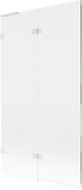Mexen Lunar L paravan cadă 2-panouri stânga 100 x 150 cm, transparent, alb - 897L-100-100-20-00-L
