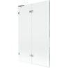 Mexen Lunar L kádparaván kétszárnyú balos 110 x 150 cm, átlátszó, króm - 897L-110-100-01-00-L