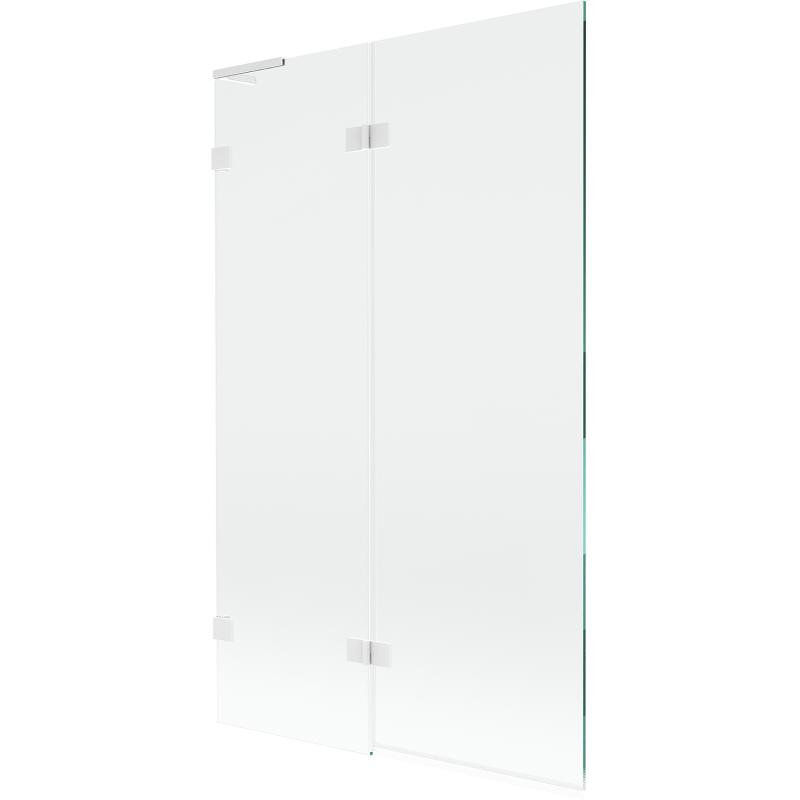 Mexen Lunar L 2-szárnyú bal fürdőkádparaván 110 x 150 cm, átlátszó, fehér - 897L-110-100-20-00-L