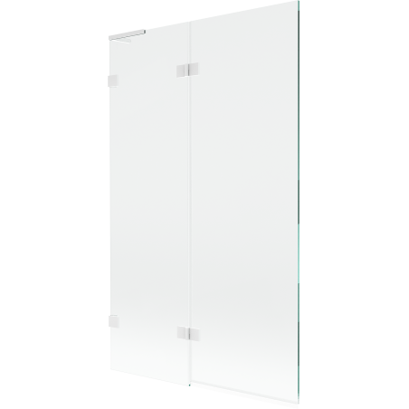 Mexen Lunar L fürdőkádparaván 2 szárnyú bal 110 x 150 cm, átlátszó, fehér - 897L-110-100-20-00-L