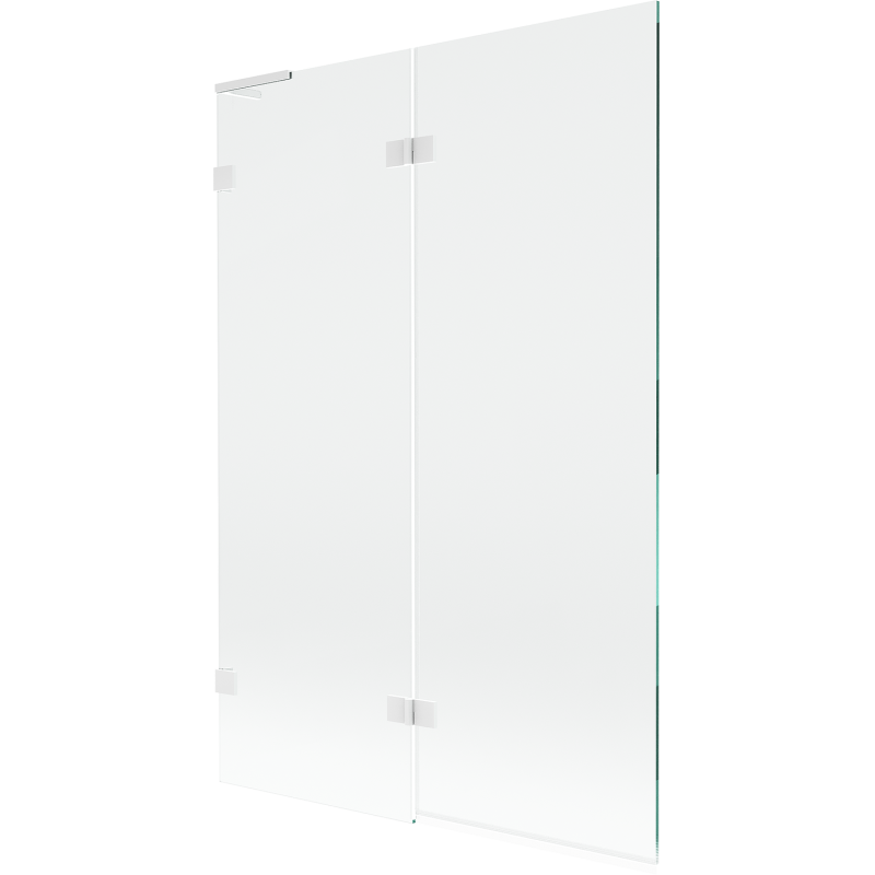 Mexen Lunar L paravan de cadă cu 2 uși batante stânga 120 x 150 cm, transparent, alb - 897L-120-100-20-00-L
