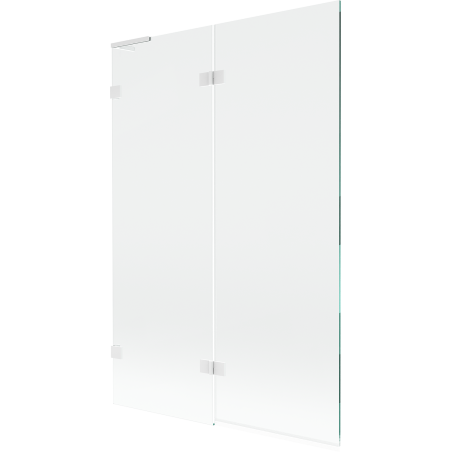 Mexen Lunar L fürdőkád paraván 2-szárnyú bal 120 x 150 cm, átlátszó, fehér - 897L-120-100-20-00-L