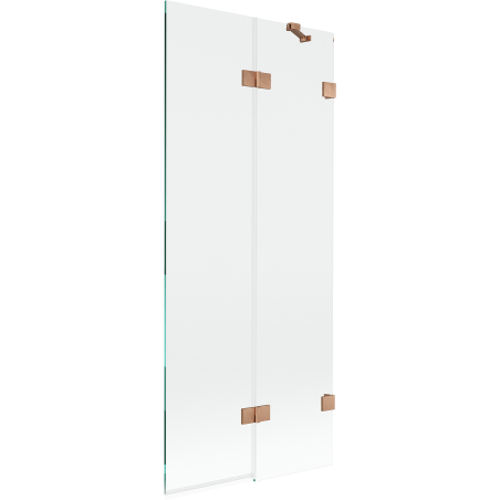 Mexen Lunar kádparaván 2-szárnyú, jobb, 80 x 150 cm, átlátszó, kefélt réz - 897-080-100-65-00-P