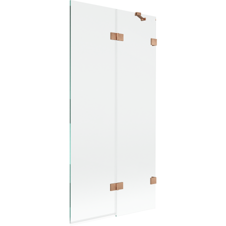 Mexen Lunar 2-szárnyas fürdőszobai paraván jobb 90 x 150 cm, átlátszó, kefe réz - 897-090-100-65-00-P