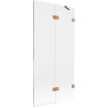 Mexen Lunar paravan cadă 2-foi drept 90 x 150 cm, transparent, cupru periat - 897-090-100-65-00-P