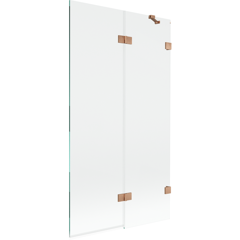 Mexen Lunar paravan cadă cu 2 uși, dreapta 100 x 150 cm, transparent, cupru șlefuit - 897-100-100-65-00-P