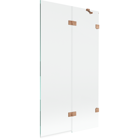 Mexen Lunar paravan de cadă cu 2 panouri, dreapta 100 x 150 cm, transparent, cupru periat - 897-100-100-65-00-P