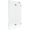 Mexen Lunar panou cadă cu 2 uși, dreapta, 100 x 150 cm, transparent, cupru periat - 897-100-100-65-00-P