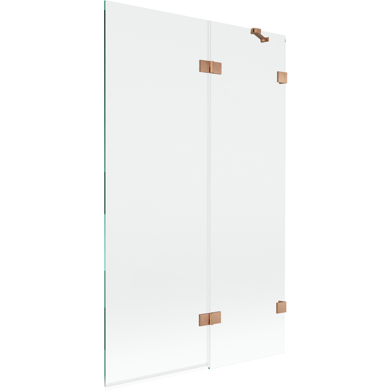 Paravan de cadă Mexen Lunar, 2 canaturi, dreapta 110 x 150 cm, transparent, cupru periat - 897-110-100-65-00-P