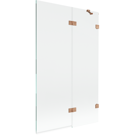 Mexen Lunar fürdőkád paraván 2-szárnyú jobb 110 x 150 cm, átlátszó, matt réz - 897-110-100-65-00-P