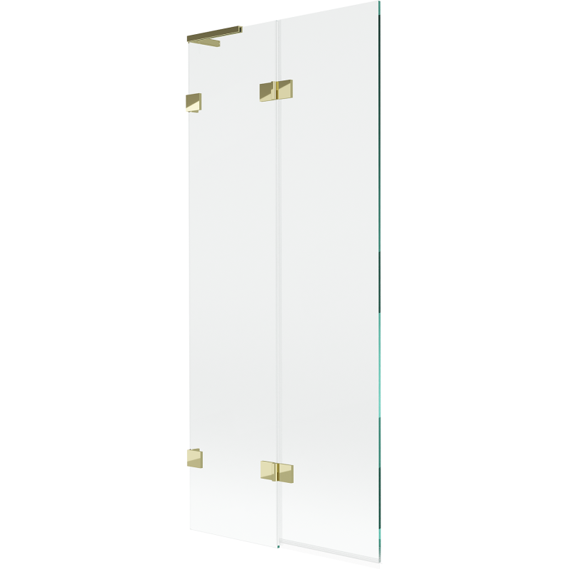 Mexen Lunar L kétajtós kádparaván bal 80 x 150 cm, átlátszó, arany - 897L-080-100-50-00-L