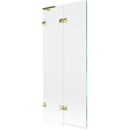 Mexen Lunar L paravan cadă cu 2 panouri stânga 80 x 150 cm, transparent, auriu - 897L-080-100-50-00-L