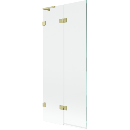 Mexen Lunar L panou cadă cu 2 aripi stânga 80 x 150 cm, transparent, auriu periat - 897L-080-100-55-00-L