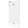 Mexen Lunar L 2-szárnyú bal oldali fürdőkádparaván 90 x 150 cm, átlátszó, arany - 897L-090-100-50-00-L