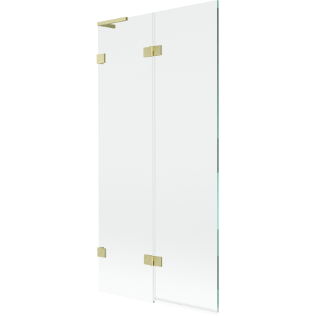 Mexen Lunar L ecran cadă de baie cu 2 canaturi, stânga 90 x 150 cm, transparent, auriu periat - 897L-090-100-55-00-L