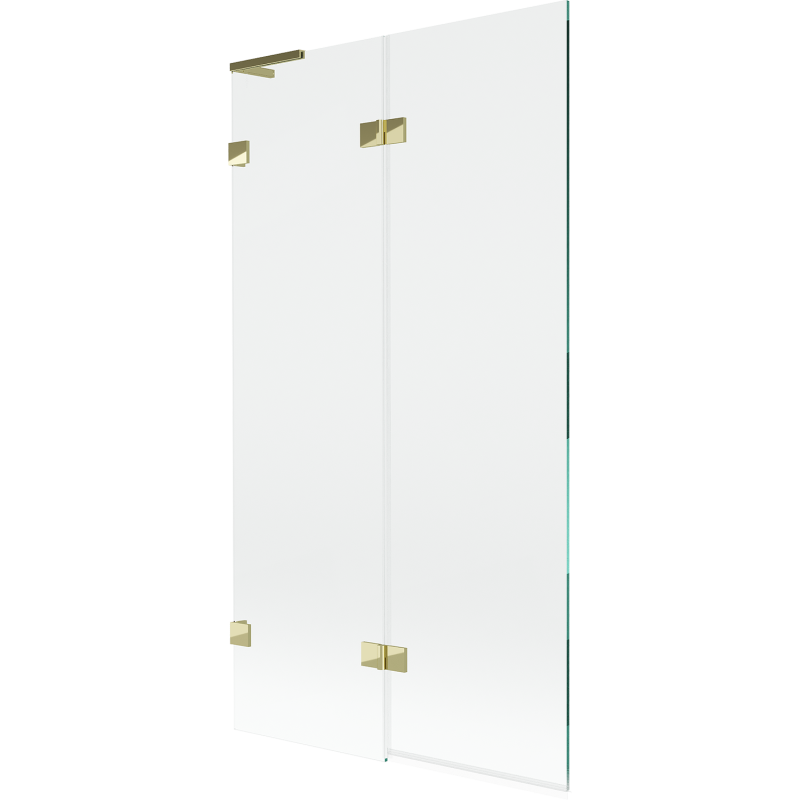 Mexen Lunar L panou paravan cadă cu 2 uși stânga 100 x 150 cm, transparent, auriu - 897L-100-100-50-00-L