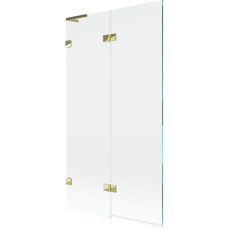 Paravan cadă Mexen Lunar L 2 panouri cu balamale stânga 100 x 150 cm, transparent, auriu - 897L-100-100-50-00-L