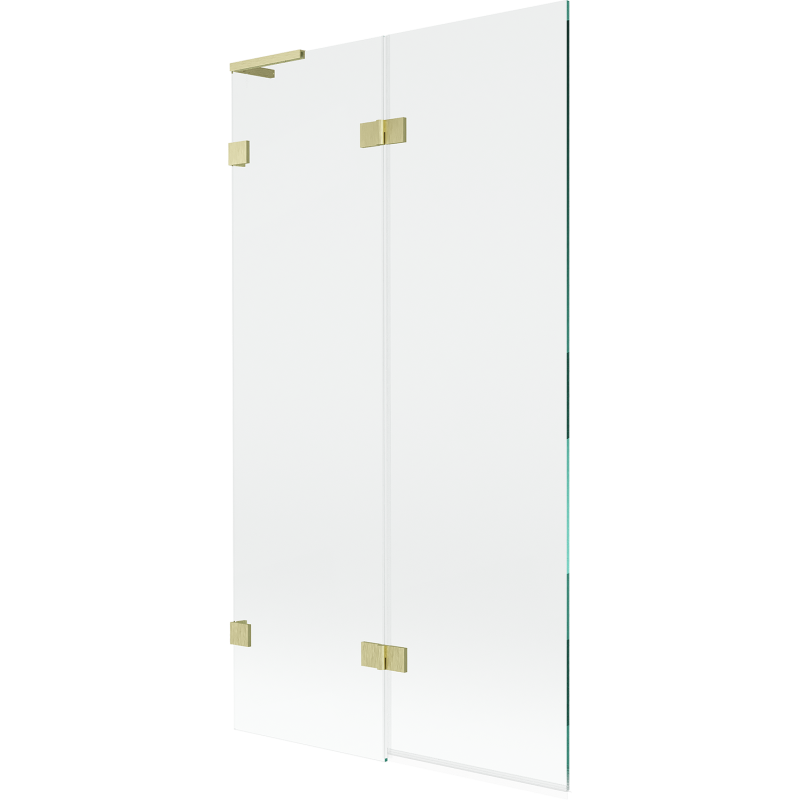Mexen Lunar L paravan de cadă cu 2 uși, stânga 100 x 150 cm, transparent, auriu periat - 897L-100-100-55-00-L