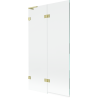 Mexen Lunar L paravan de cadă cu 2 uși, stânga 100 x 150 cm, transparent, auriu periat - 897L-100-100-55-00-L
