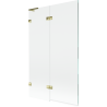 Mexen Lunar L paravan cadă 2 părți stânga 110 x 150 cm, transparent, auriu - 897L-110-100-50-00-L
