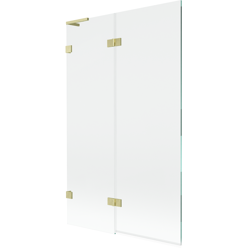 Mexen Lunar L paravan cadă, 2 panouri, stânga, 110 x 150 cm, transparent, auriu periat - 897L-110-100-55-00-L