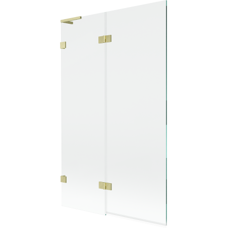 Mexen Lunar L paravan cadă, 2 panouri, stânga, 110 x 150 cm, transparent, auriu periat - 897L-110-100-55-00-L